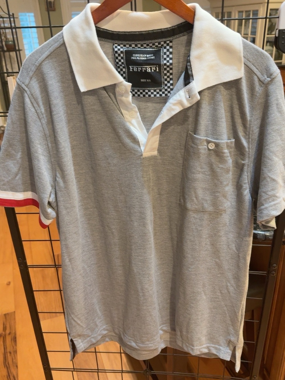 Ferrari Store 1947 Men’s Polo Shirt XXL Gray White Red Racing Logo